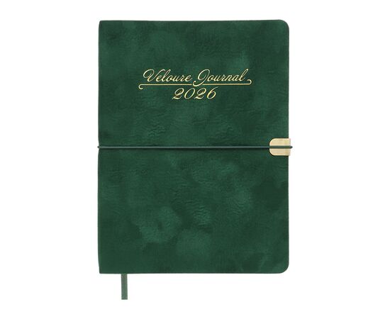 Еженедельник Buromax датированный 2026 VELOUR, А5 зеленый (BM.2134-04)