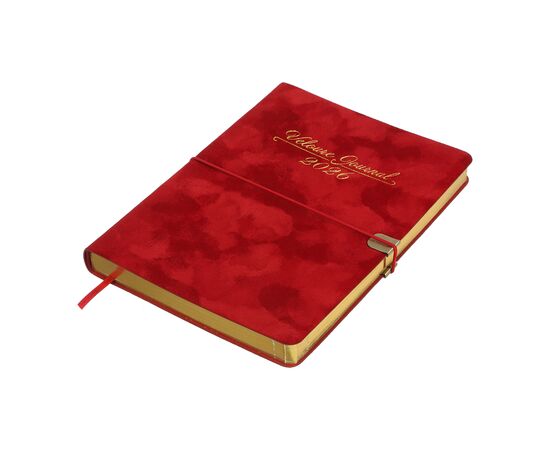 Еженедельник Buromax датированный 2026 VELOUR, А5 красный (BM.2134-05), изображение 2