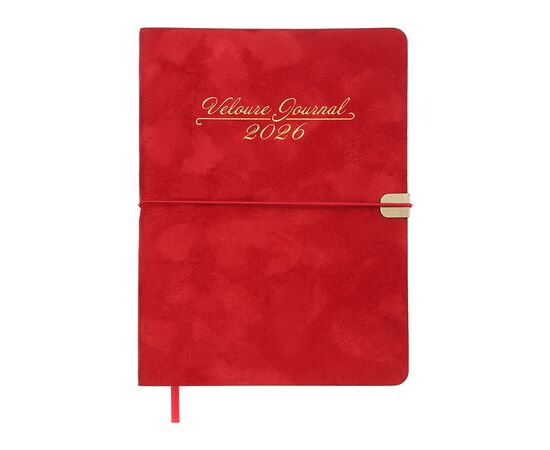 Еженедельник Buromax датированный 2026 VELOUR, А5 красный (BM.2134-05)