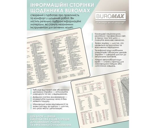 Еженедельник Buromax датированный 2026 TOUCH ME, А5 мятный (BM.2137-38), изображение 5