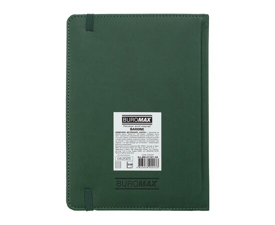 Тижневик Buromax датований 2026 BARONE, А5 зелений (BM.21107-04), зображення 2