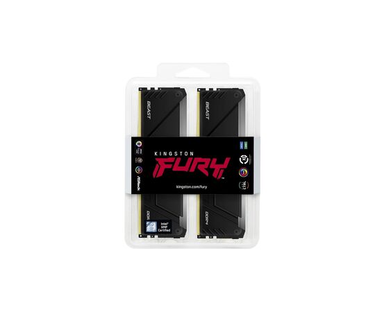 Модуль памяти для компьютера DDR4 32GB (2x16GB) 3200 MHz Beast RGB Black Kingston Fury (ex.HyperX) (KF432C16BB12AK2/32WP), изображение 5 Модуль памяти для компьютера DDR4 32GB (2x16GB) 3200 MHz Beast RGB Black Kingston Fury (ex.HyperX) (KF432C16BB12AK2/32WP), изображение 5
