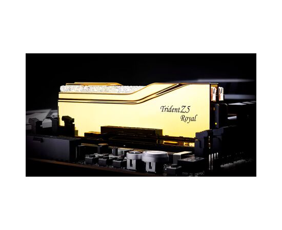 Модуль памяти для компьютера DDR5 32GB (2x16GB) 6400 MHz Trident Z5 Royal Gold G.Skill (F5-6400J3039G16GX2-TR5G), изображение 4 Модуль памяти для компьютера DDR5 32GB (2x16GB) 6400 MHz Trident Z5 Royal Gold G.Skill (F5-6400J3039G16GX2-TR5G), изображение 4