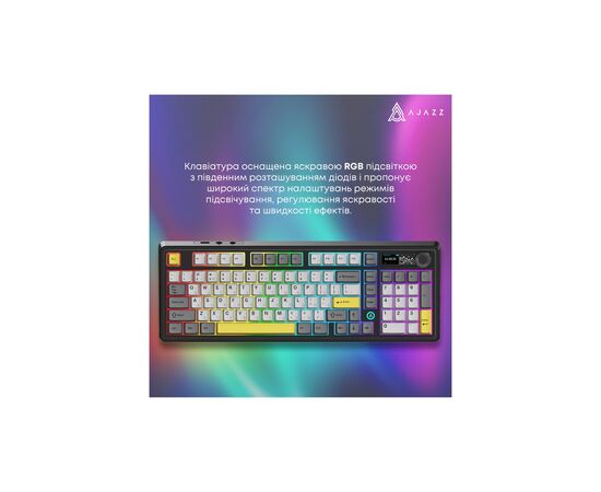 Клавіатура Ajazz AK980 Clear Sky Switch RGB Wireless/Bluetooth/USB Black (AK980-CS-BGY), зображення 12 Клавіатура Ajazz AK980 Clear Sky Switch RGB Wireless/Bluetooth/USB Black (AK980-CS-BGY), зображення 12