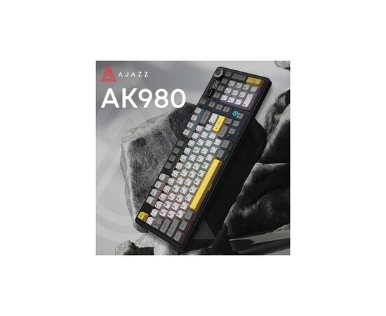 Клавіатура Ajazz AK980 Clear Sky Switch RGB Wireless/Bluetooth/USB Black (AK980-CS-BGY), зображення 3 Клавіатура Ajazz AK980 Clear Sky Switch RGB Wireless/Bluetooth/USB Black (AK980-CS-BGY), зображення 3