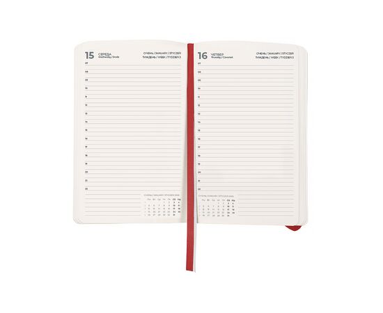 Еженедельник Axent датированный 2026 Partner Soft Skin, 145х210, красный (8810-26-06-A), изображение 2