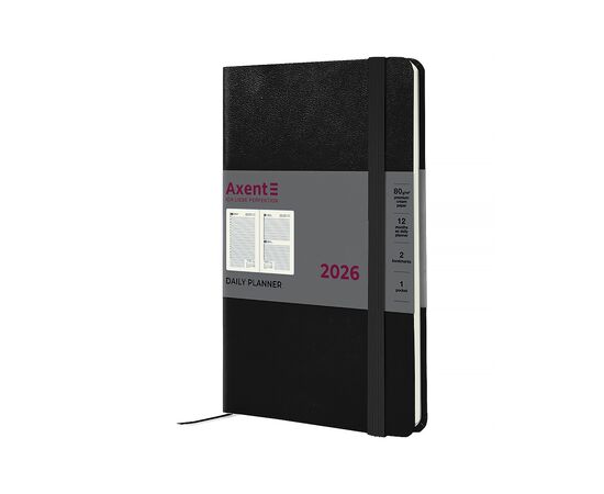 Еженедельник Axent датированный 2026 Partner Strong, 145х210, черный (8819-26-01-A)