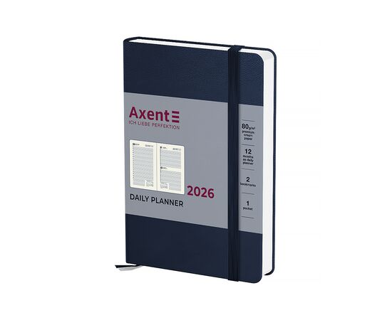 Еженедельник Axent датированный 2026 Pocket Strong 104х146, синий (8833-26-02-A), изображение 2 Еженедельник Axent датированный 2026 Pocket Strong 104х146, синий (8833-26-02-A), изображение 2