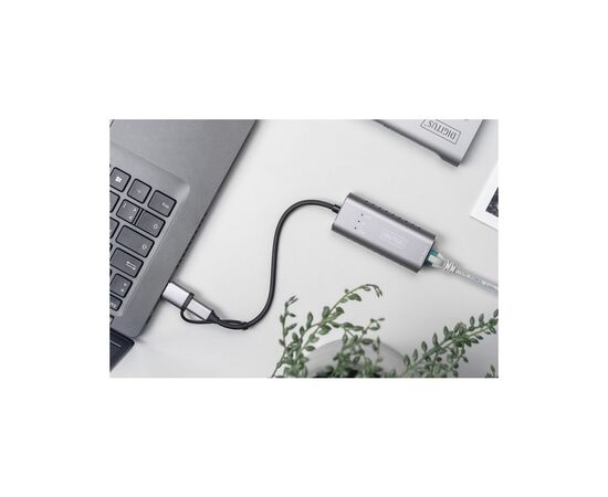 Переходник USB-C + USB 3.0 to RJ45 2500Mbps Ethernet Digitus (DN-3028), изображение 3 Переходник USB-C + USB 3.0 to RJ45 2500Mbps Ethernet Digitus (DN-3028), изображение 3