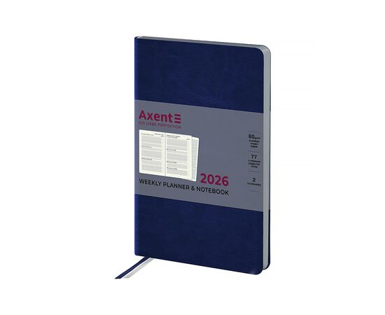 Еженедельник Axent датированный 2026 Partner City Soft 125х195, синий (8521-26-02-A)