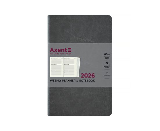 Еженедельник Axent датированный 2026 Partner City Soft 125х195, серый (8521-26-06-A), изображение 2