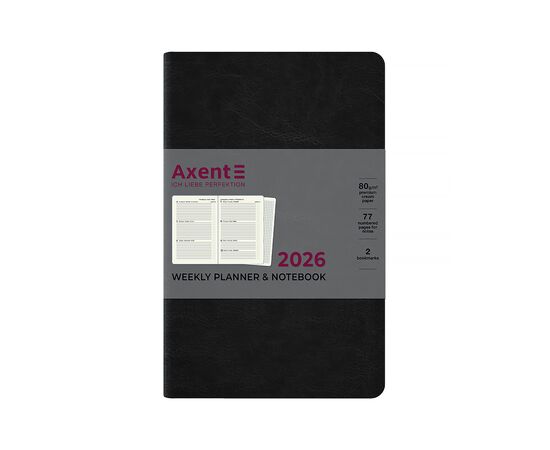 Тижневик Axent датований 2026 Partner City Soft 125х195, чорний (8521-26-01-A), зображення 2 Тижневик Axent датований 2026 Partner City Soft 125х195, чорний (8521-26-01-A), зображення 2