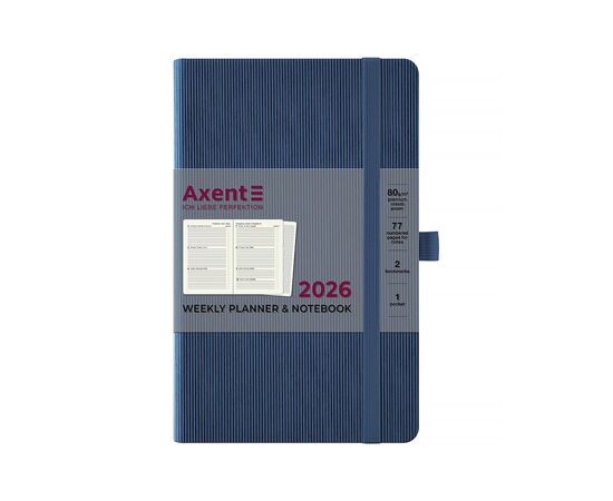Еженедельник Axent датированный 2026 Partner Lines 125х195, голубой (8515-26-48-A), изображение 2