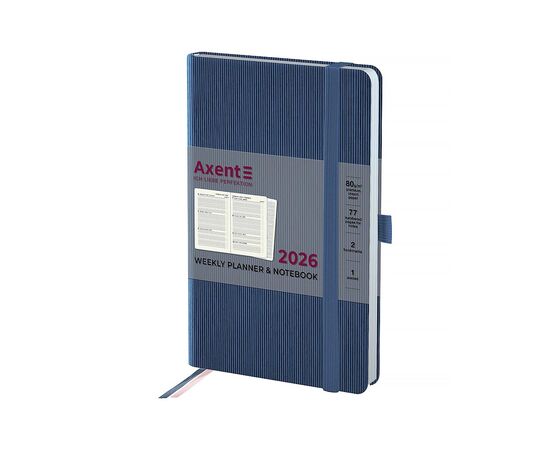 Еженедельник Axent датированный 2026 Partner Lines 125х195, голубой (8515-26-48-A)