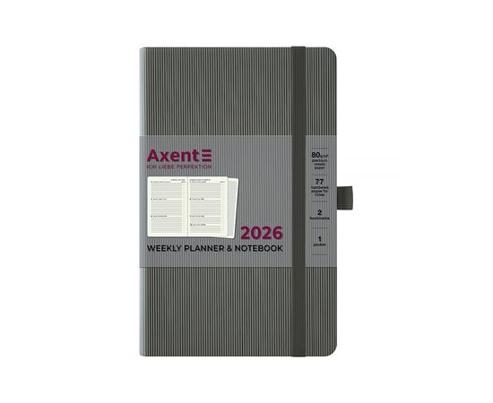 Тижневик Axent датований 2026 Partner Lines 125х195, сірий (8515-26-03-A), зображення 2 Тижневик Axent датований 2026 Partner Lines 125х195, сірий (8515-26-03-A), зображення 2