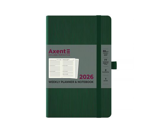 Еженедельник Axent датированный 2026 Partner Lines 125х195, темно-зеленый (8515-26-23-A), изображение 2