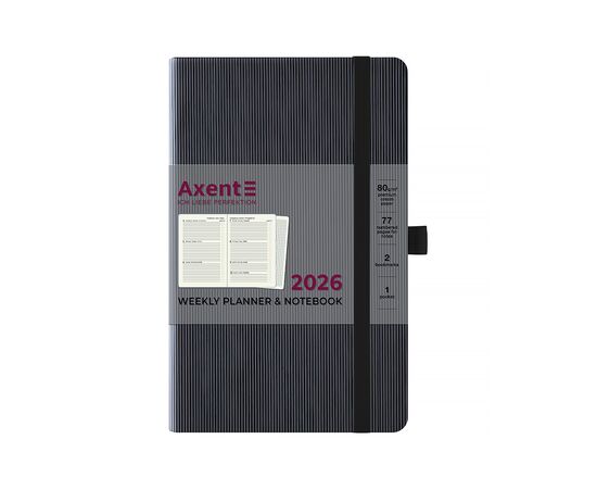 Тижневик Axent датований 2026 Partner Lines 125х195, чорний (8515-26-01-A), зображення 2 Тижневик Axent датований 2026 Partner Lines 125х195, чорний (8515-26-01-A), зображення 2