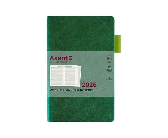 Еженедельник Axent датированный 2026 Partner Soft Muse 125х195, зеленый (8527-26-2-A), изображение 2