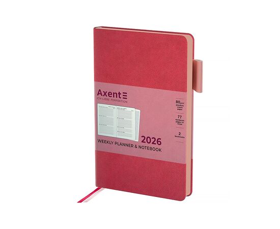 Еженедельник Axent датированный 2026 Partner Soft Muse 125х195, розовый (8527-26-1-A)