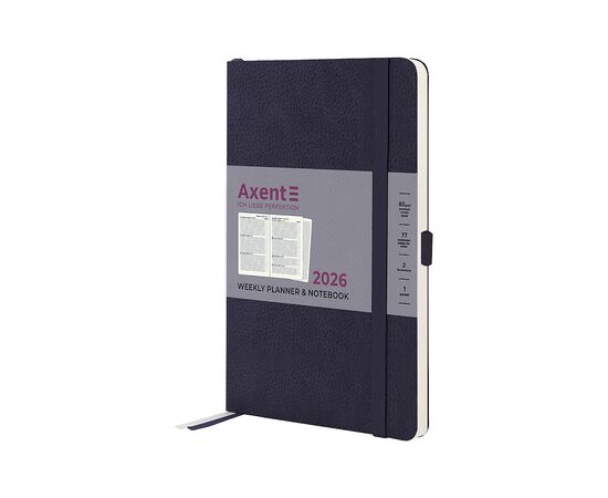 Еженедельник Axent датированный 2026 Partner Soft Skin 125х195, синий (8509-26-02-A)