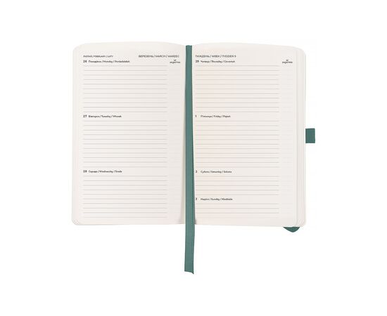 Еженедельник Axent датированный 2026 Partner Soft Skin 125х195, серо-лазурный (8509-26-48-A), изображение 2