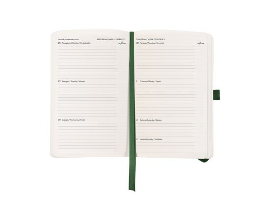 Еженедельник Axent датированный 2026 Partner Soft Skin 125х195, темно-зеленый (8509-26-23-A), изображение 2