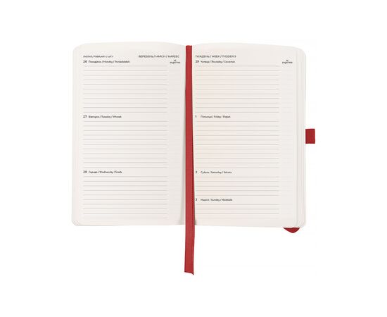 Еженедельник Axent датированный 2026 Partner Soft Skin 125х195, красный (8509-26-06-A), изображение 2