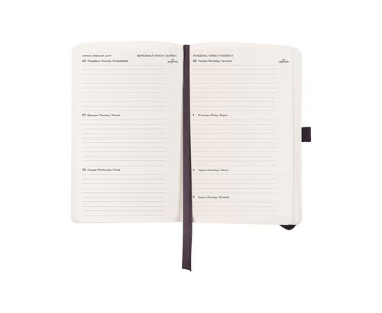 Еженедельник Axent датированный 2026 Partner Soft Skin 125х195, черный (8509-26-01-A), изображение 2
