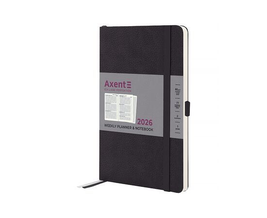Еженедельник Axent датированный 2026 Partner Soft Skin 125х195, черный (8509-26-01-A)