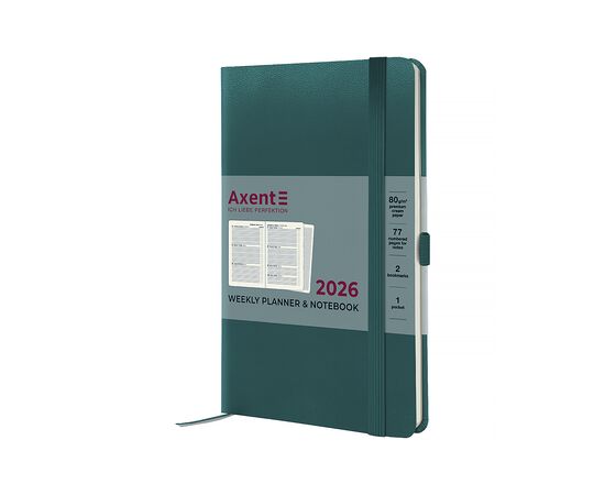Еженедельник Axent датированный 2026 Partner Strong 125х195, малахитовый (8505-26-31-A)