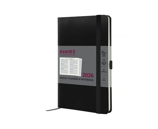 Еженедельник Axent датированный 2026 Partner Strong 125х195, черный (8505-26-01-A) Еженедельник Axent датированный 2026 Partner Strong 125х195, черный (8505-26-01-A)