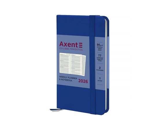Еженедельник Axent датированный 2026 Pocket Strong 90х150, классический синий (8508-26-38-A)