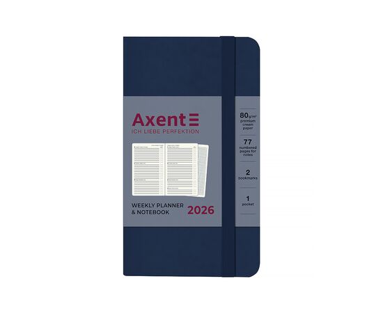 Еженедельник Axent датированный 2026 Pocket Strong 90х150, синий (8508-26-02-A), изображение 2