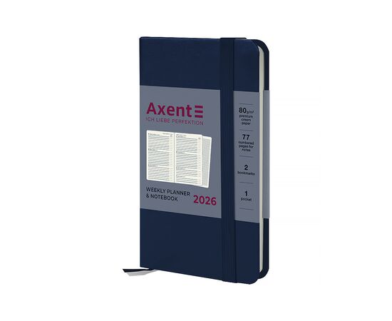 Еженедельник Axent датированный 2026 Pocket Strong 90х150, синий (8508-26-02-A)