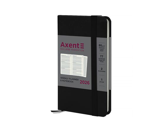 Еженедельник Axent датированный 2026 Pocket Strong 90х150, черный (8508-26-01-A)