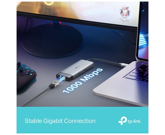 Концентратор TP-Link USB 3.0 6-in-1 2xUSB 3.0 + 1xUSB-C + 1xHDMI + 1xRJ45 + PD 100W (UH6120C), изображение 8 Концентратор TP-Link USB 3.0 6-in-1 2xUSB 3.0 + 1xUSB-C + 1xHDMI + 1xRJ45 + PD 100W (UH6120C), изображение 8