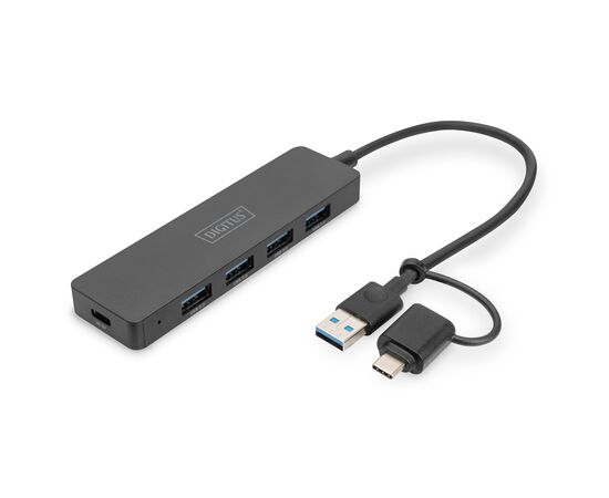 Концентратор Digitus USB-C + USB-A to 4xUSB-A 0.2m black (DA-70235) Концентратор Digitus USB-C + USB-A to 4xUSB-A 0.2m black (DA-70235)