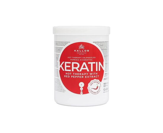 Маска для волос Kallos Cosmetics Keratin Hot Therapy Hair Wrap With Keratin And Paprika Extract 1000 мл (5998889518400)