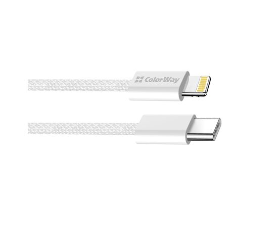 Дата кабель USB-C to Lightning 2.0m PD 27W braided gray ColorWay (CW-CBPDCL068-GR), зображення 5 Дата кабель USB-C to Lightning 2.0m PD 27W braided gray ColorWay (CW-CBPDCL068-GR), зображення 5