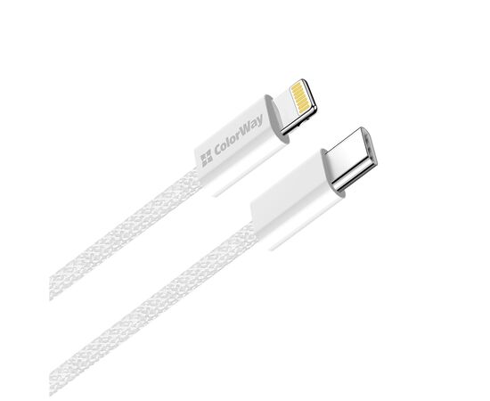 Дата кабель USB-C to Lightning 2.0m PD 27W braided gray ColorWay (CW-CBPDCL068-GR), зображення 7 Дата кабель USB-C to Lightning 2.0m PD 27W braided gray ColorWay (CW-CBPDCL068-GR), зображення 7