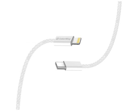 Дата кабель USB-C to Lightning 2.0m PD 27W braided gray ColorWay (CW-CBPDCL068-GR), зображення 8 Дата кабель USB-C to Lightning 2.0m PD 27W braided gray ColorWay (CW-CBPDCL068-GR), зображення 8