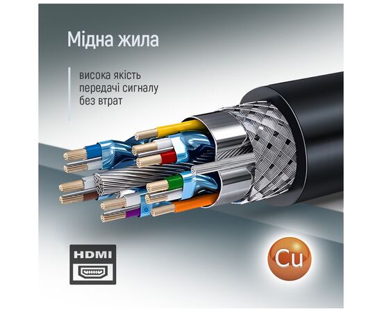 Кабель мультимедийный HDMI M to HDMI M 3.0m V2.0 4K60Hz black ColorWay (CW-CBHD079-BK), изображение 8 Кабель мультимедийный HDMI M to HDMI M 3.0m V2.0 4K60Hz black ColorWay (CW-CBHD079-BK), изображение 8