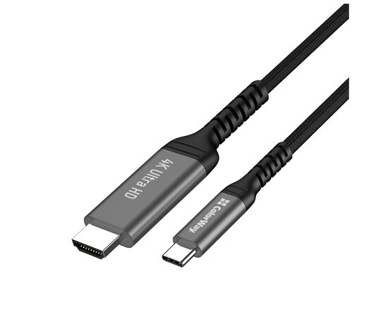 Кабель мультимедийный USB-C to HDMI M 2.0m 4K60Hz black ColorWay (CW-CBCHD077-BK), изображение 2 Кабель мультимедийный USB-C to HDMI M 2.0m 4K60Hz black ColorWay (CW-CBCHD077-BK), изображение 2
