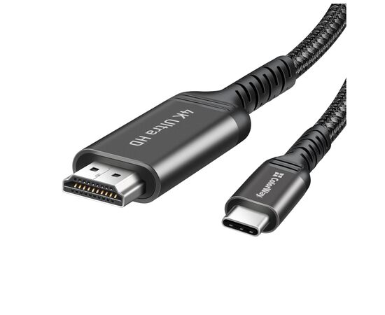 Кабель мультимедийный USB-C to HDMI M 2.0m 4K60Hz black ColorWay (CW-CBCHD077-BK), изображение 3 Кабель мультимедийный USB-C to HDMI M 2.0m 4K60Hz black ColorWay (CW-CBCHD077-BK), изображение 3