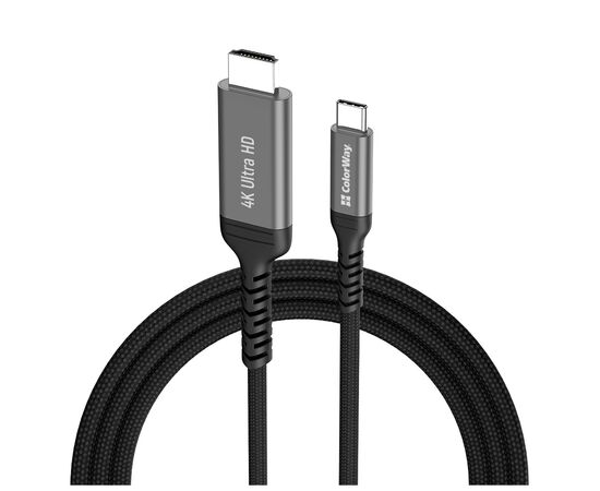Кабель мультимедийный USB-C to HDMI M 2.0m 4K60Hz black ColorWay (CW-CBCHD077-BK)