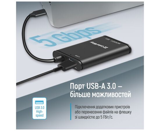 Считыватель флеш-карт ColorWay USB-C to USB 3.0/SD/MicroSD (CW-CR-02), изображение 8 Считыватель флеш-карт ColorWay USB-C to USB 3.0/SD/MicroSD (CW-CR-02), изображение 8