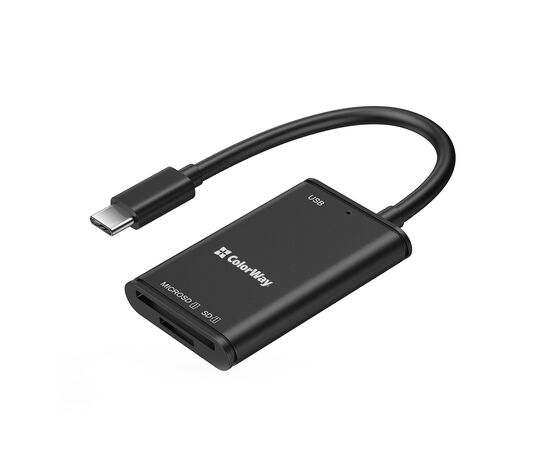 Считыватель флеш-карт ColorWay USB-C to USB 3.0/SD/MicroSD (CW-CR-02) Считыватель флеш-карт ColorWay USB-C to USB 3.0/SD/MicroSD (CW-CR-02)