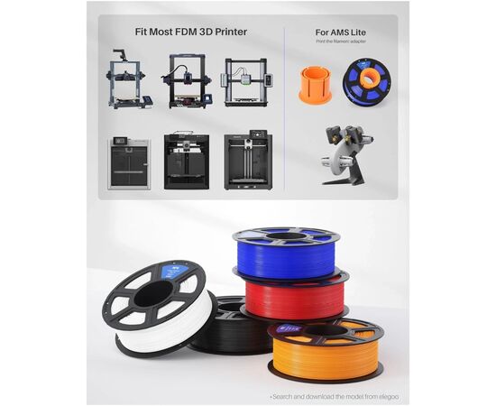 Пластик для 3D-принтера ELEGOO PETG 1кг, 1.75мм, gray (50.203.0391), зображення 3 Пластик для 3D-принтера ELEGOO PETG 1кг, 1.75мм, gray (50.203.0391), зображення 3