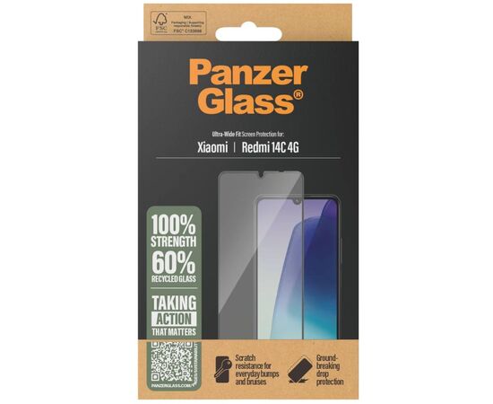 Стекло защитное PANZERGLASS Xiaomi 14C 4G Ultra-Wide Fit (PG_PGRNUWFG58421), изображение 4 Стекло защитное PANZERGLASS Xiaomi 14C 4G Ultra-Wide Fit (PG_PGRNUWFG58421), изображение 4