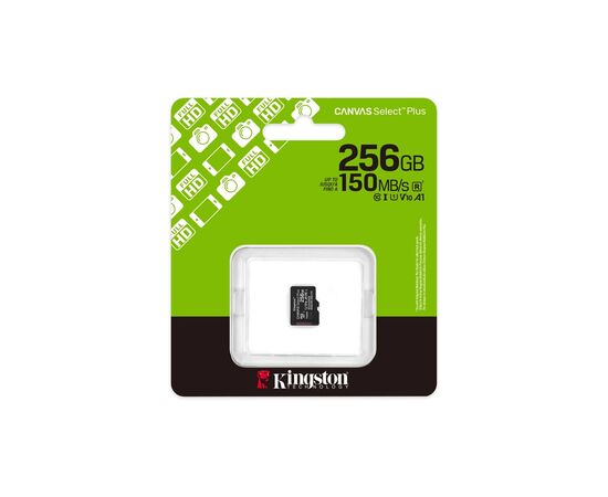 Карта памяти Kingston 256GB microSDXC class 10 UHS-I U3 V30 A1 Canvas Select Plus (SDCS3/256GBSP), изображение 3 Карта памяти Kingston 256GB microSDXC class 10 UHS-I U3 V30 A1 Canvas Select Plus (SDCS3/256GBSP), изображение 3